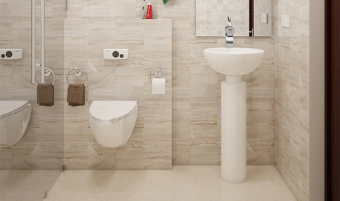 Designer marble tile for bathroom walls